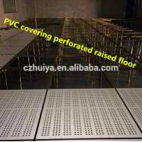 Perforated raised access floor with steel